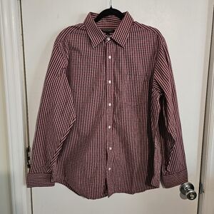 Banana Republic Men’s Shirt Size XL Red White Checkered Button Down Cotton